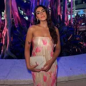 Floral Print Pleated Tie Back Strapless Maxi Dress